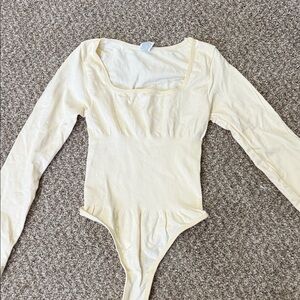 Cream Long Sleeve Bodysuit